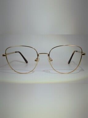 Clotilde. Gold Metal Frame Women's Glasses - Timeless Oversized Style.